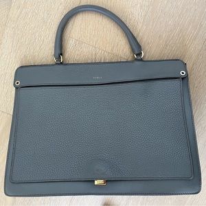 Original FURLA designer handbag.  Gray, genuine leather